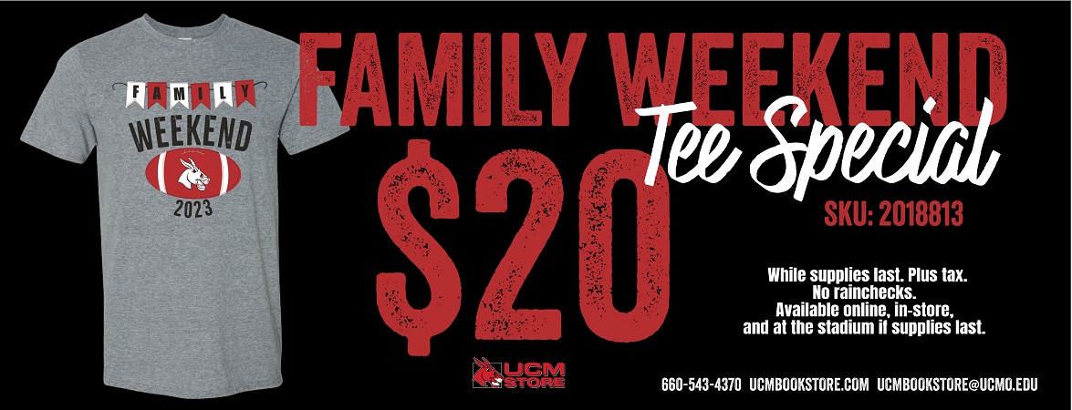 Family Weekend Special! Grab A New UCM Family Weekend Tee For $20!